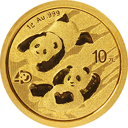 1g China Panda Gold, verschiedene Prägejahre