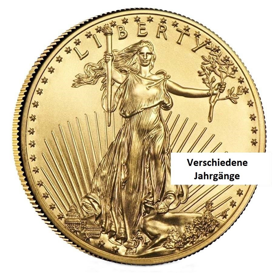 1 Unze American Eagle Gold, verschiedene Prägejahre