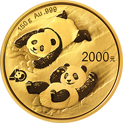 150g China Panda Gold, verschiedene Prägejahre