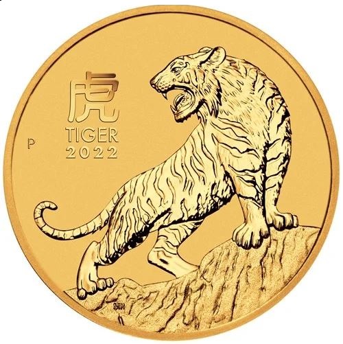 1/2 Unze Gold Lunar III Tiger 2022