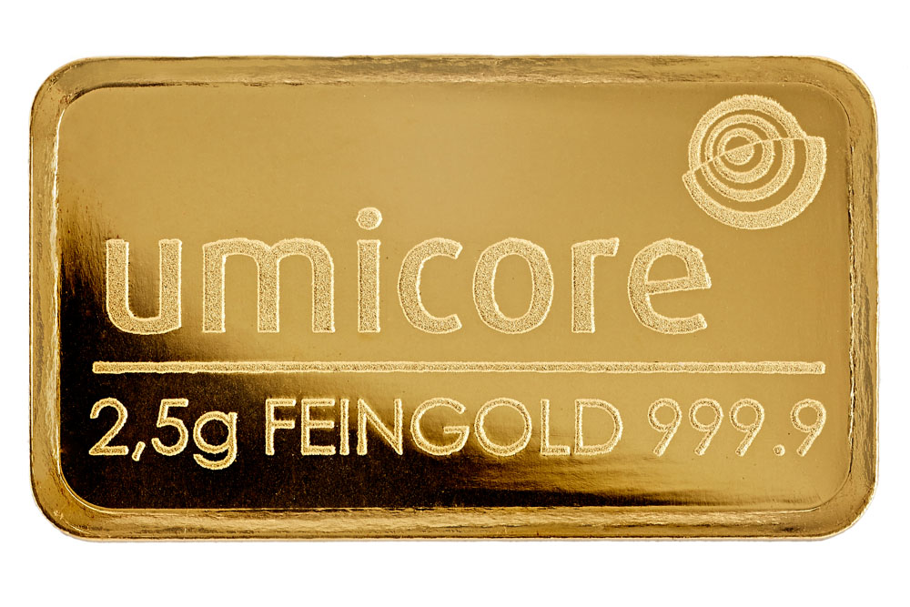 2,5g Goldbarren Umicore