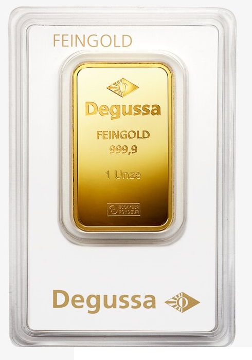 1 Unze Degussa Goldbarren