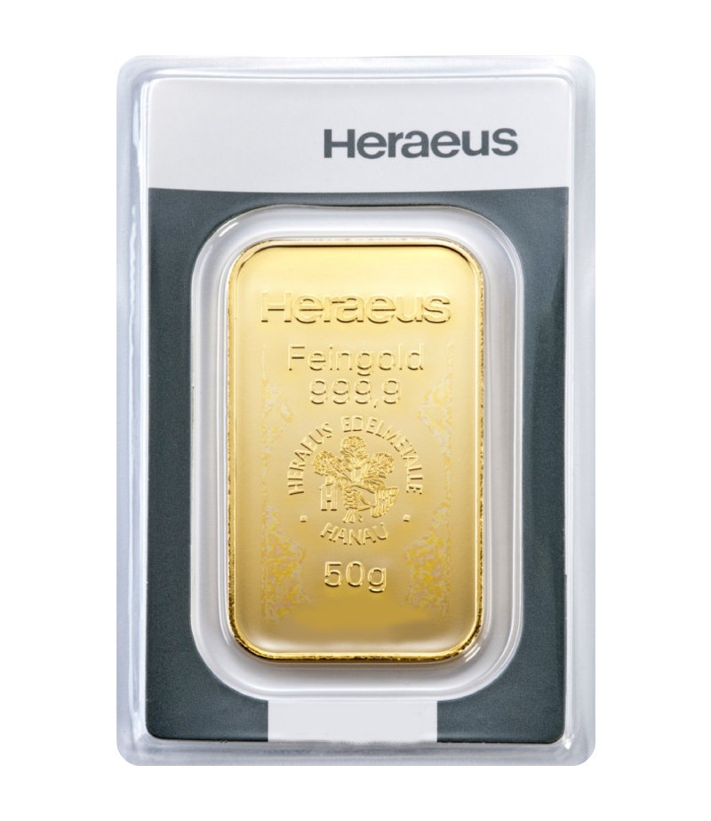 50g Goldbarren Heraeus