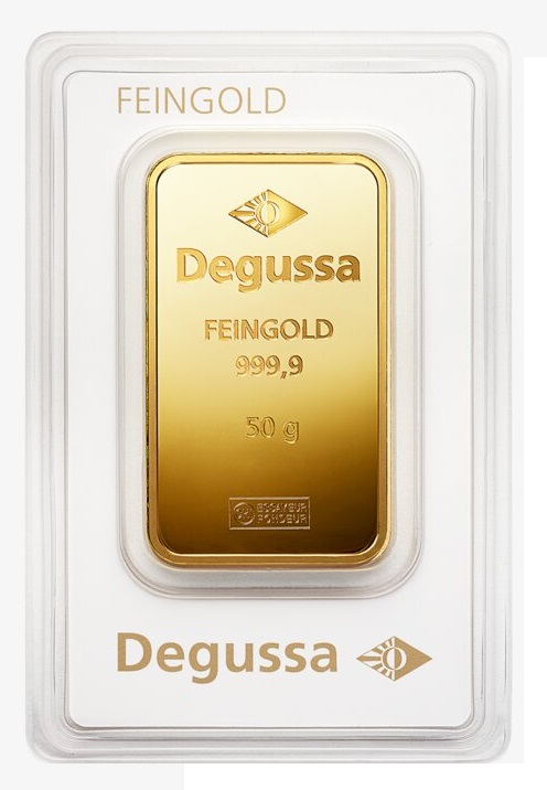 50g Goldbarren Degussa