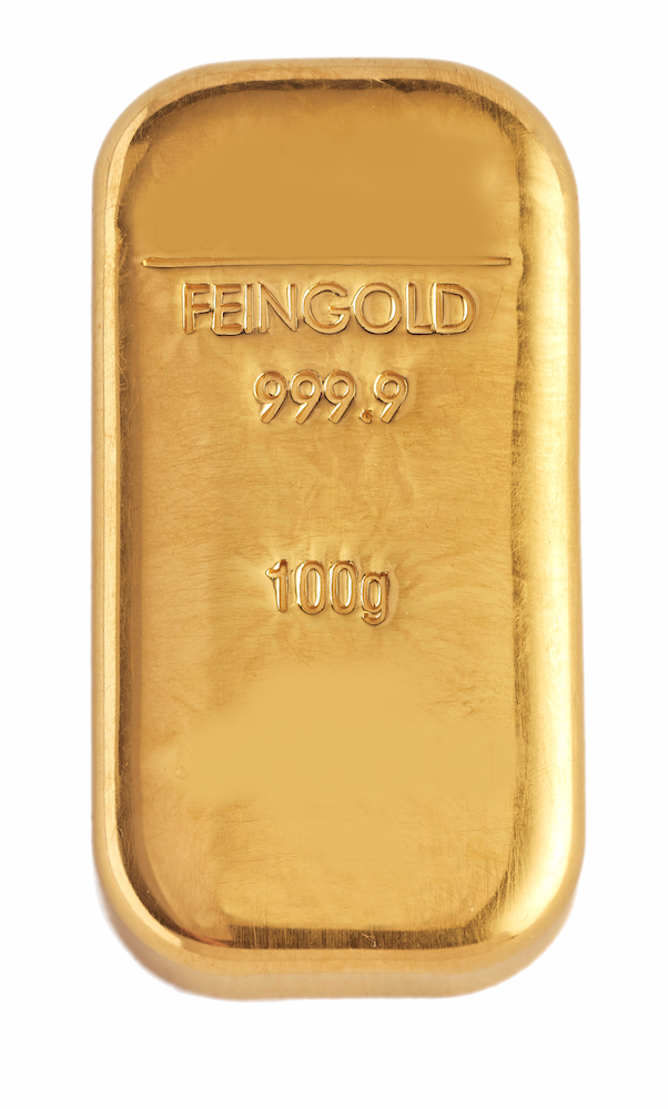 100g Goldbarren, verschiedene Hersteller