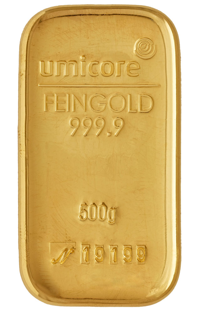 500g Goldbarren Umicore