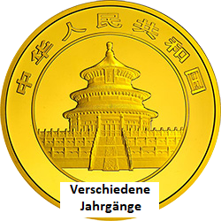 1/10 Unze China Panda Gold, verschiedene Prägejahre