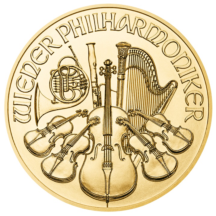 1/10 Unze Gold Wiener Philharmoniker, verschiedene Jahrgänge