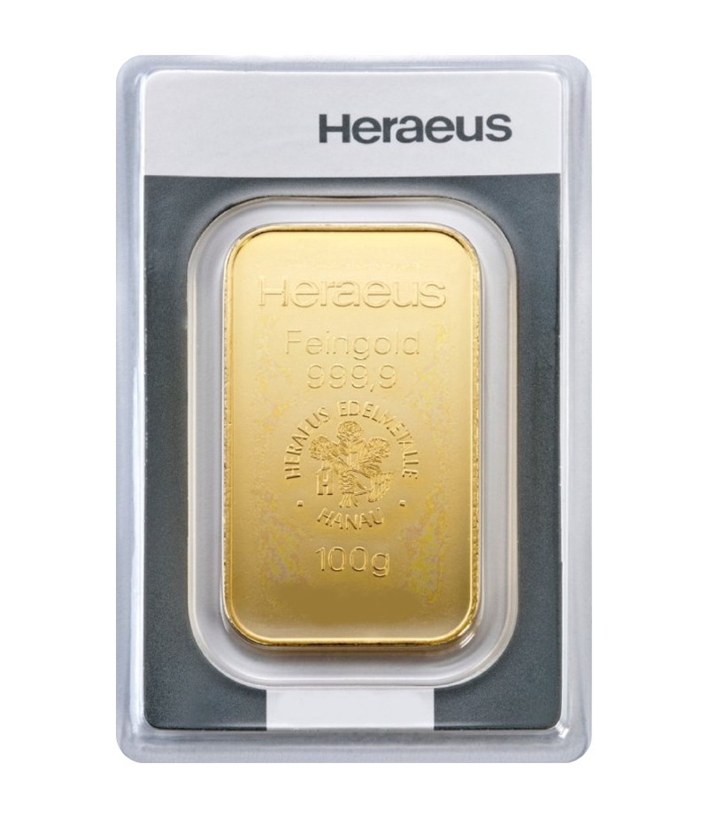 100g Goldbarren Heraeus