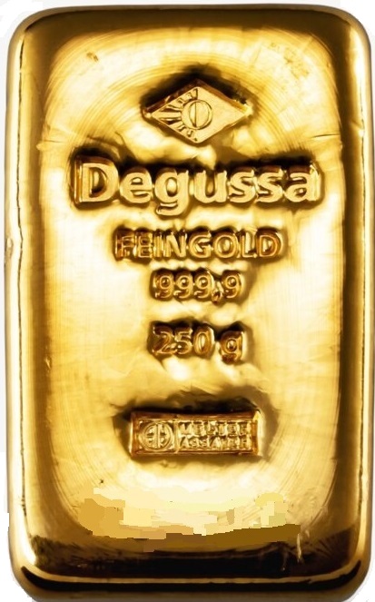 250g Goldbarren Degussa